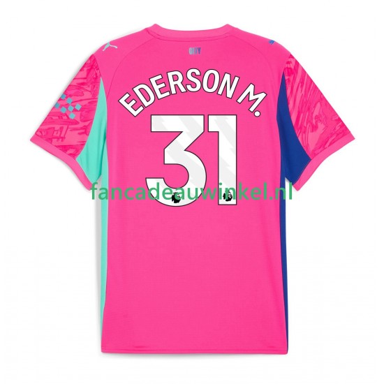 Manchester City Wedstrijdshirt met Korting Ederson Moraes 31 Keepersshirt Uit Heren 2025-26 Korte Mouw