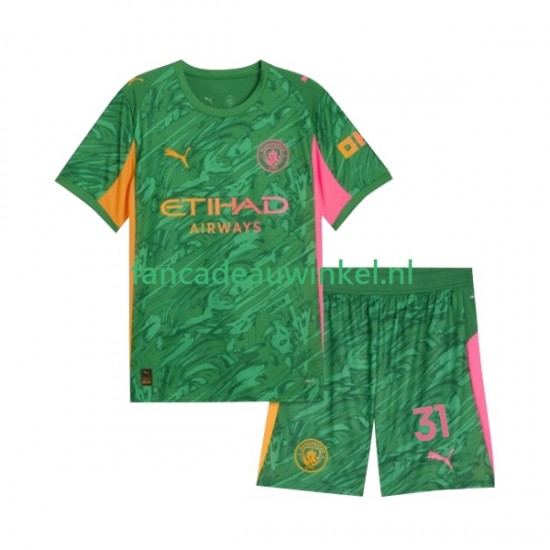 Manchester City Wedstrijdshirt met Korting Ederson Moraes 31 Keepersshirt Thuis Kind 2025-26 Korte Mouw