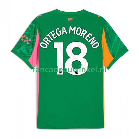Manchester City Wedstrijdshirt met Korting ORTEGA MORENO 18 Keepersshirt Thuis Heren 2025-26 Korte Mouw