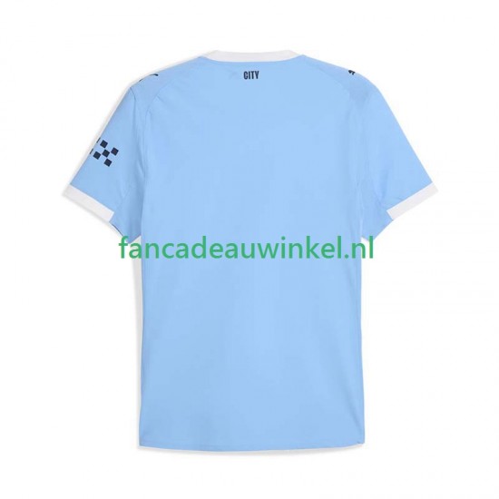 Manchester City Wedstrijdshirt met Korting Thuis Heren 2025-26 Korte Mouw