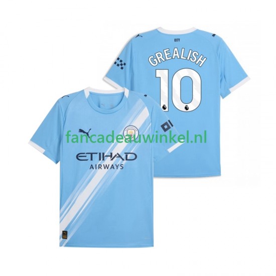 Manchester City Wedstrijdshirt met Korting Jack Grealish 10 Thuis Heren 2025-26 Korte Mouw