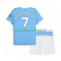 Manchester City Wedstrijdshirt met Korting Omar Marmoush 7 Thuis Kind 2025-26 Korte Mouw