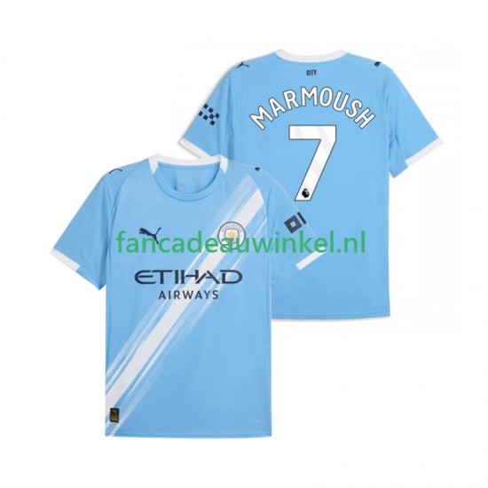 Manchester City Wedstrijdshirt met Korting Omar Marmoush 7 Thuis Heren 2025-26 Korte Mouw