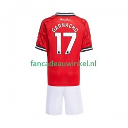Manchester United Wedstrijdshirt met Korting Alejandro Garnacho 17 Thuis Kind 2025-26 Korte Mouw