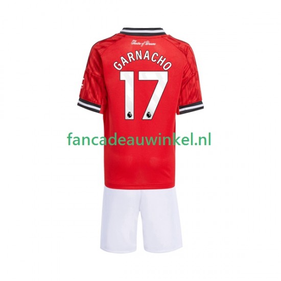 Manchester United Wedstrijdshirt met Korting Alejandro Garnacho 17 Thuis Kind 2025-26 Korte Mouw