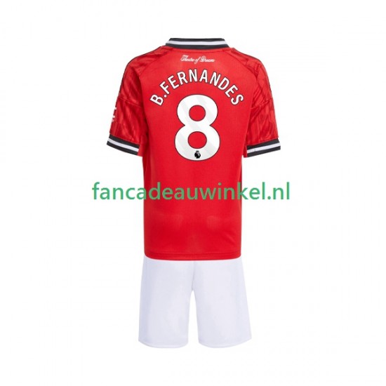 Manchester United Wedstrijdshirt met Korting Bruno Fernandes 8 Thuis Kind 2025-26 Korte Mouw