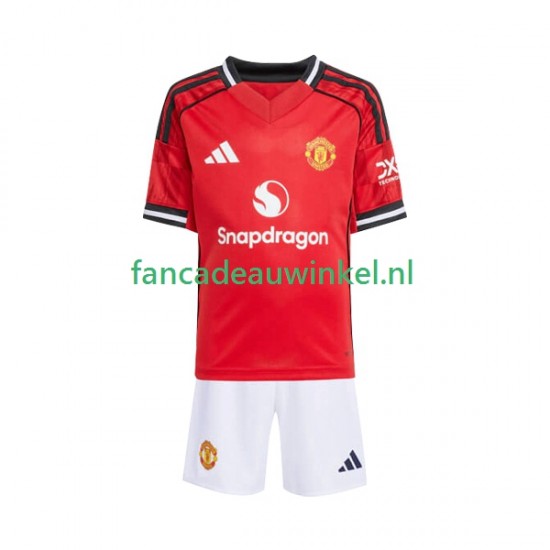 Manchester United Wedstrijdshirt met Korting Thuis Kind 2025-26 Korte Mouw
