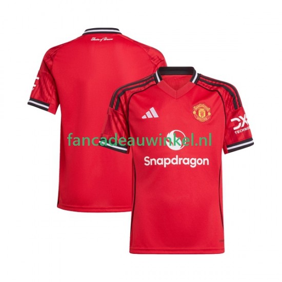 Manchester United Wedstrijdshirt met Korting Thuis Heren 2025-26 Korte Mouw