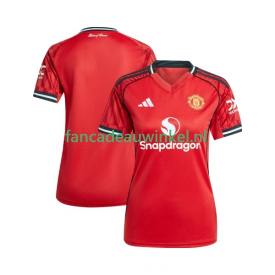 Manchester United Wedstrijdshirt met Korting Thuis Dames 2025-26 Korte Mouw