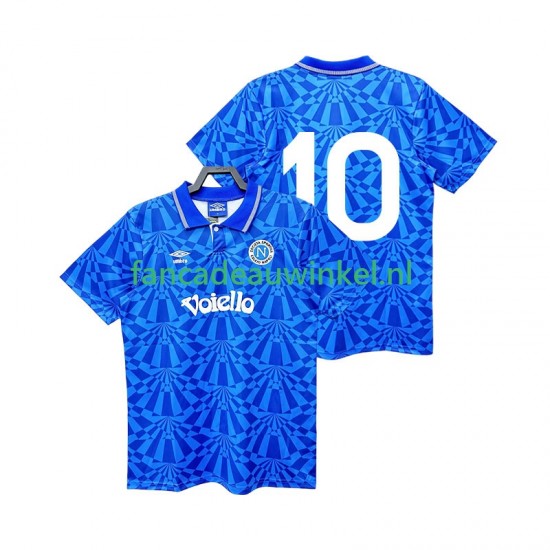 Napoli Wedstrijdshirt met Korting 10 1991 1993 Retro Thuis Heren Korte Mouw
