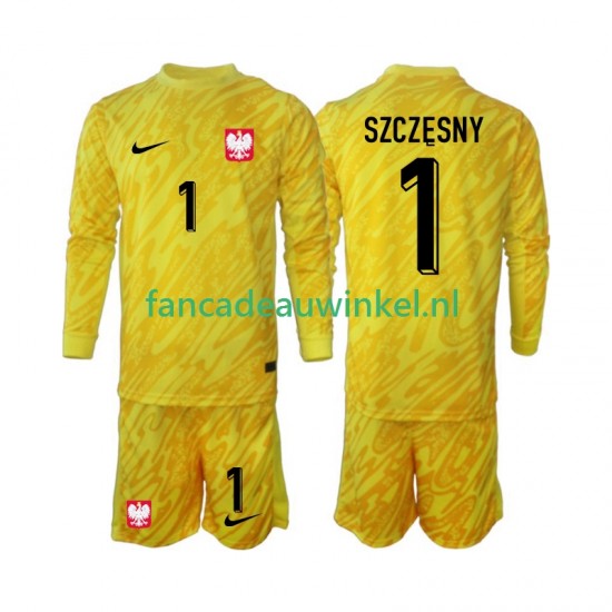 Polen Wedstrijdshirt met Korting Szczesny 1 Keepersshirt Thuis Kind 2024 Lange Mouw