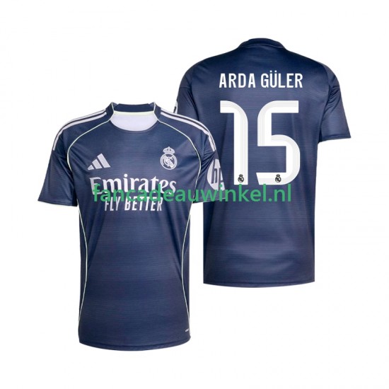 Real Madrid Wedstrijdshirt met Korting Arda Guler 15 Uit Heren 2025-26 Korte Mouw