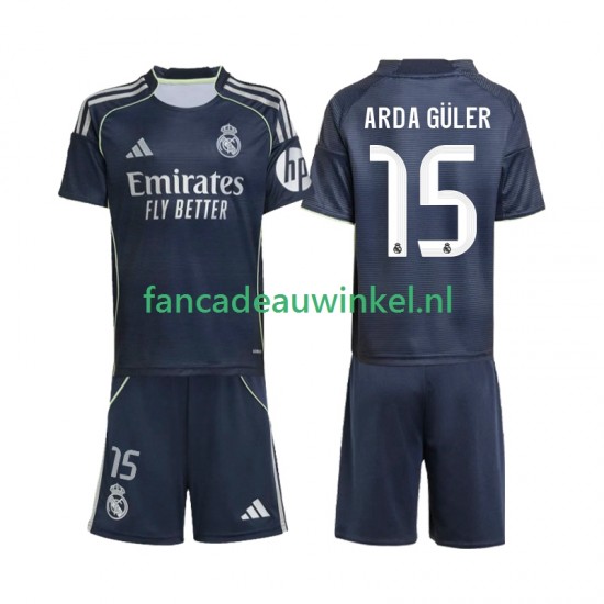 Real Madrid Wedstrijdshirt met Korting Arda Guler 15 Uit Kind 2025-26 Korte Mouw