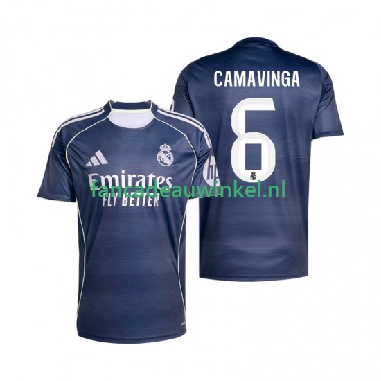 Real Madrid Wedstrijdshirt met Korting Camavinga 6 Uit Heren 2025-26 Korte Mouw