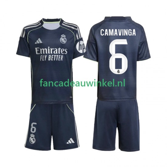 Real Madrid Wedstrijdshirt met Korting Camavinga 6 Uit Kind 2025-26 Korte Mouw