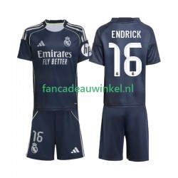 Real Madrid Wedstrijdshirt met Korting Endrick 16 Uit Kind 2025-26 Korte Mouw