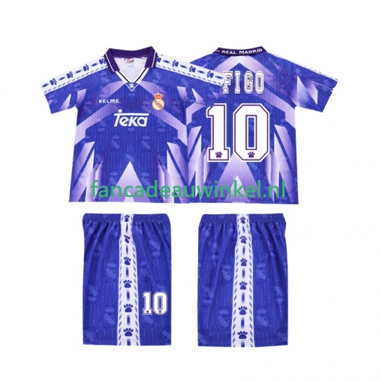 Real Madrid Wedstrijdshirt met Korting FIGO 10 1996-1997 Retro Uit Kind Korte Mouw