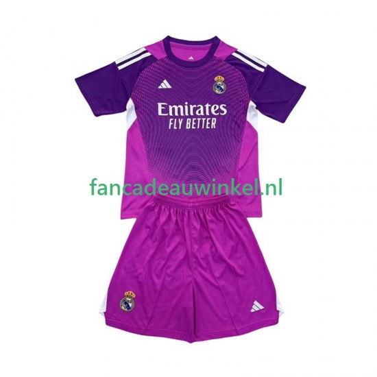 Real Madrid Wedstrijdshirt met Korting Keepersshirt Uit Kind 2025-26 Korte Mouw