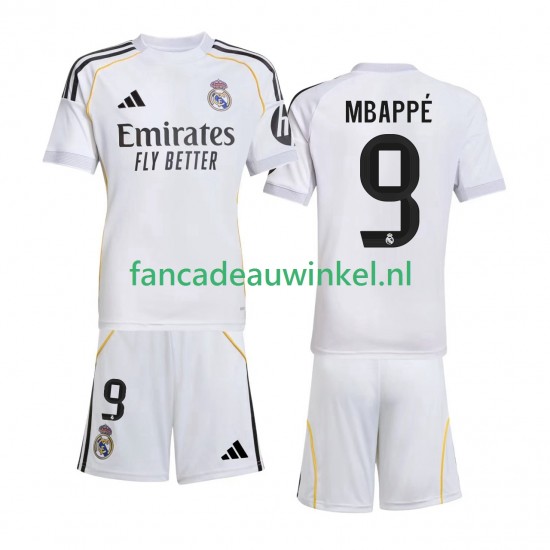 Real Madrid Wedstrijdshirt met Korting Mbappé Kylian 9 Thuis Kind 2025-26 Korte Mouw