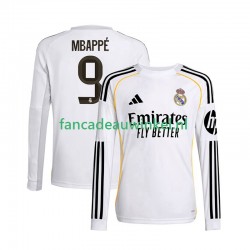 Real Madrid Wedstrijdshirt met Korting Mbappé Kylian 9 Thuis Heren 2025-26 Lange Mouw