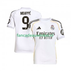 Real Madrid Wedstrijdshirt met Korting Mbappé Kylian 9 Thuis Heren 2025-26 Korte Mouw