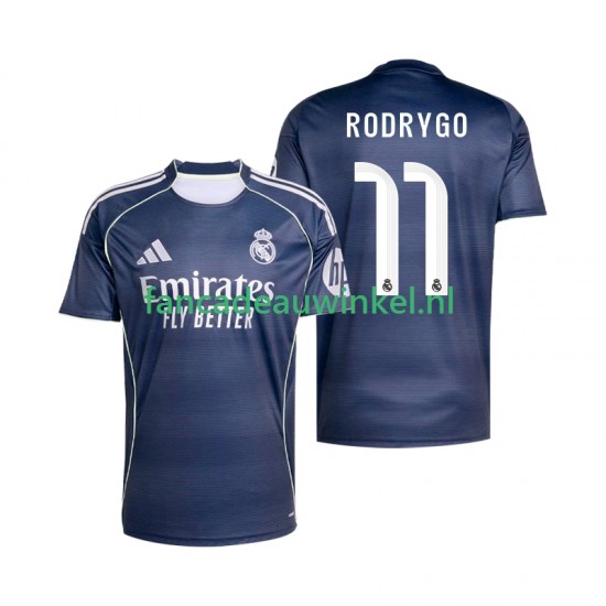 Real Madrid Wedstrijdshirt met Korting Rodrygo 11 Uit Heren 2025-26 Korte Mouw