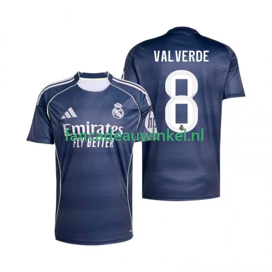 Real Madrid Wedstrijdshirt met Korting Valverde 8 Uit Heren 2025-26 Korte Mouw