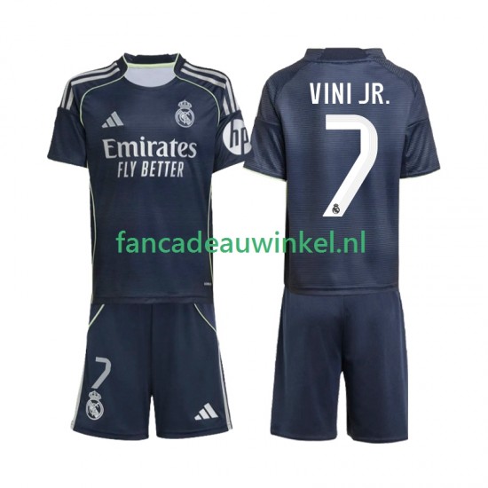 Real Madrid Wedstrijdshirt met Korting Vinicius Junior 7 Uit Kind 2025-26 Korte Mouw