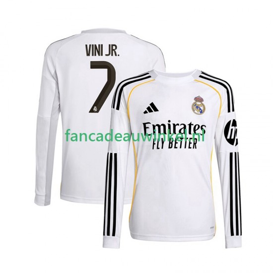 Real Madrid Wedstrijdshirt met Korting Vinicius Junior 7 Thuis Heren 2025-26 Lange Mouw