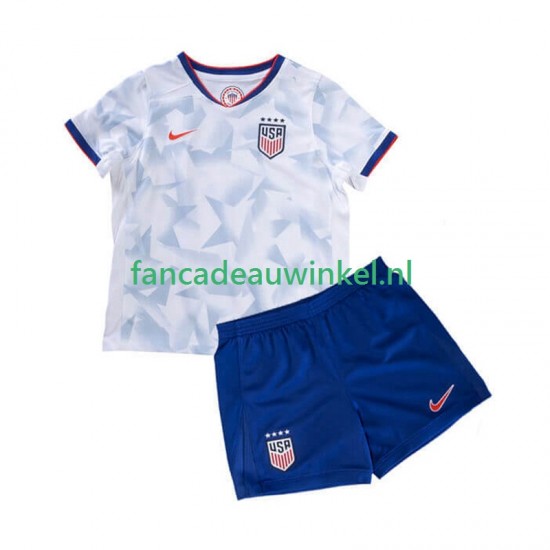 USA Wedstrijdshirt met Korting Thuis Kind 2025 Korte Mouw