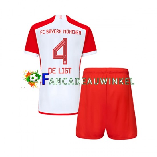 FC Bayern München Wedstrijdshirt met Korting Matthijs de Ligt 4 Thuis Kind 2023-24 Korte Mouw