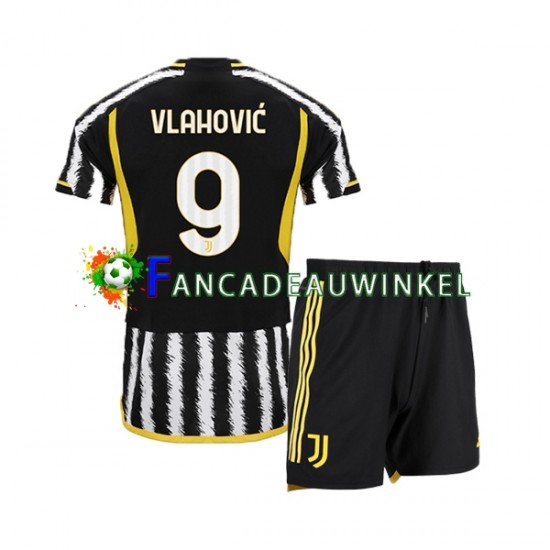 Juventus Wedstrijdshirt met Korting Vlahovic 9 Thuis Kind 2023-24 Korte Mouw