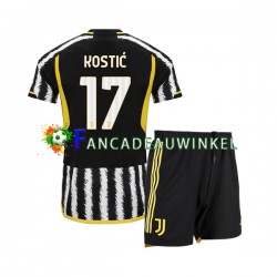 Juventus Wedstrijdshirt met Korting Filip Kostic 17 Thuis Kind 2023-24 Korte Mouw