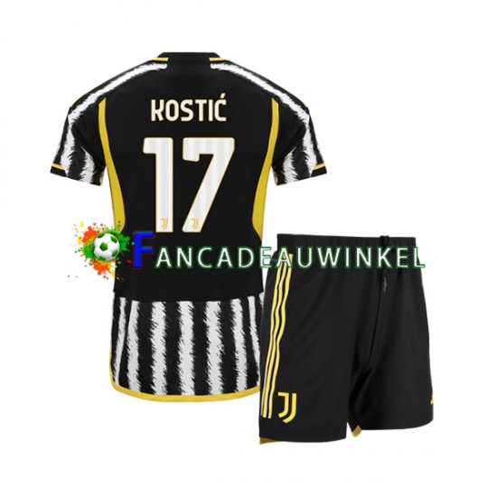 Juventus Wedstrijdshirt met Korting Filip Kostic 17 Thuis Kind 2023-24 Korte Mouw