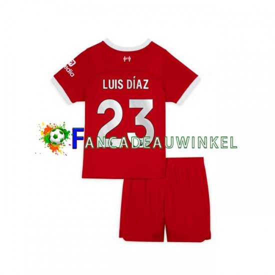 Liverpool Wedstrijdshirt met Korting Luis Diaz 23 Thuis Kind 2023-24 Korte Mouw