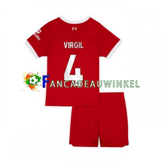 Liverpool Wedstrijdshirt met Korting Virgil van Dijk 4 Thuis Kind 2023-24 Korte Mouw