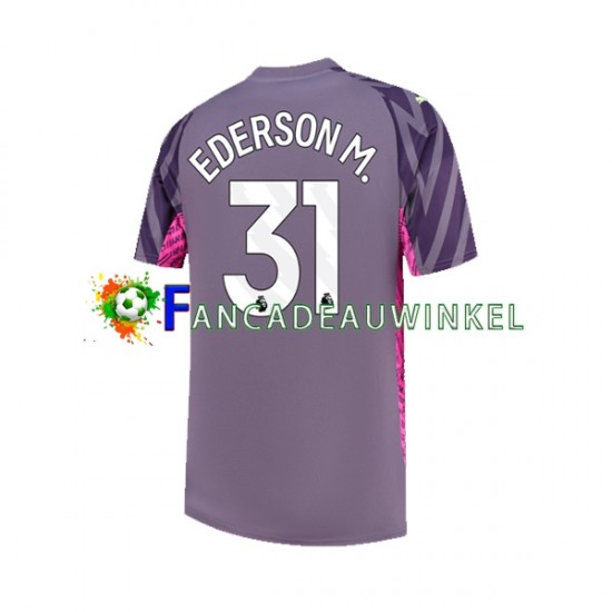 Manchester City Wedstrijdshirt met Korting Ederson Moraes 31 Keepersshirt Uit Heren 2023-24 Korte Mouw