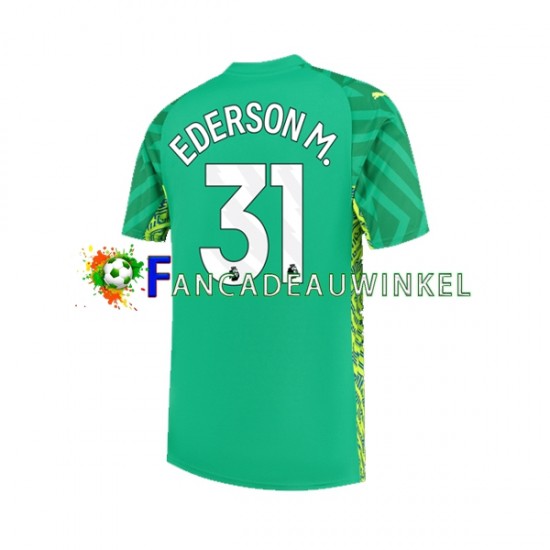 Manchester City Wedstrijdshirt met Korting Ederson Moraes 31 Keepersshirt Thuis Heren 2023-24 Korte Mouw