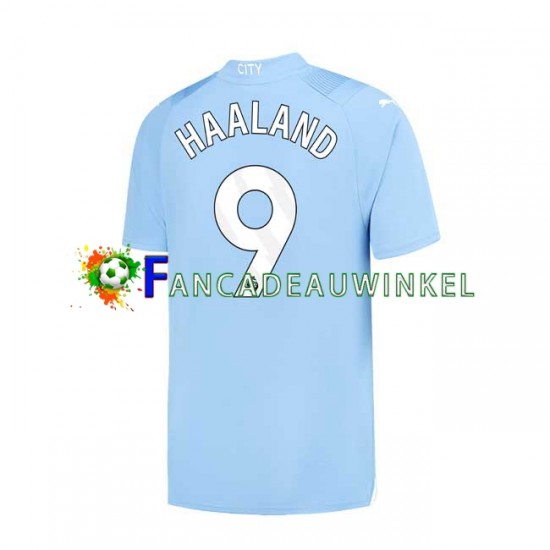 Manchester City Wedstrijdshirt met Korting Haaland 9 Thuis Heren 2023-24 Korte Mouw