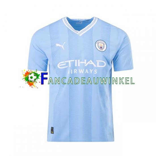 Manchester City Wedstrijdshirt met Korting Haaland 9 Thuis Heren 2023-24 Korte Mouw