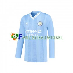 Manchester City Wedstrijdshirt met Korting Thuis Heren 2023-24 Lange Mouw