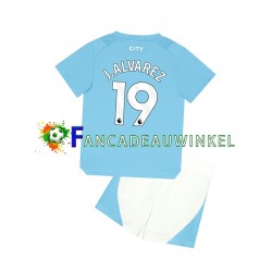 Manchester City Wedstrijdshirt met Korting J. ALVAREZ 19 Thuis Kind 2023-24 Korte Mouw