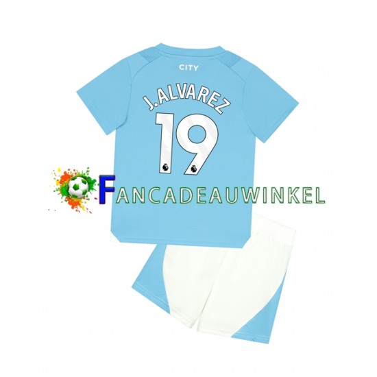 Manchester City Wedstrijdshirt met Korting J. ALVAREZ 19 Thuis Kind 2023-24 Korte Mouw