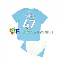 Manchester City Wedstrijdshirt met Korting Phil Foden 47 Thuis Kind 2023-24 Korte Mouw