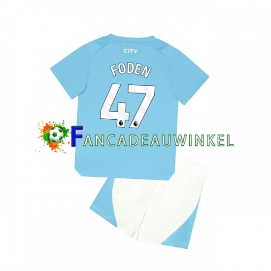 Manchester City Wedstrijdshirt met Korting Phil Foden 47 Thuis Kind 2023-24 Korte Mouw