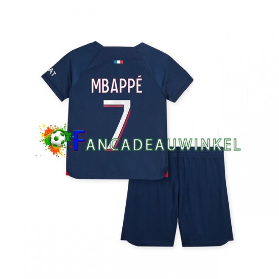 Paris Saint-Germain Wedstrijdshirt met Korting Mbappé 7 Thuis Kind 2023-24 Korte Mouw