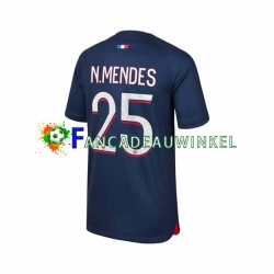 Paris Saint-Germain Wedstrijdshirt met Korting N.Mendes 25 Thuis Heren 2023-24 Korte Mouw