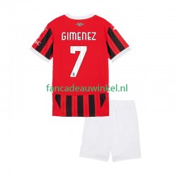AC Milan Wedstrijdshirt met Korting Santiago Gimenez 7 Thuis Kind 2024-25 Korte Mouw