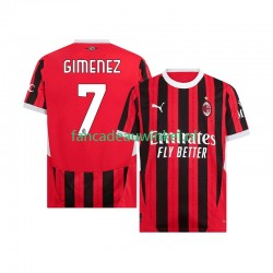 AC Milan Wedstrijdshirt met Korting Santiago Gimenez 7 Thuis Heren 2024-25 Korte Mouw