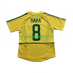 Brazilië Wedstrijdshirt met Korting KAKA 8 Retro Thuis Heren 2002 Korte Mouw